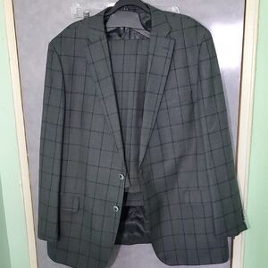 Italian Made Gray Checkered Suit